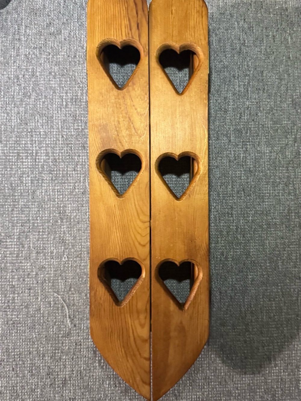 Rustic Heart Cutout Wall Hook Panel in Brown